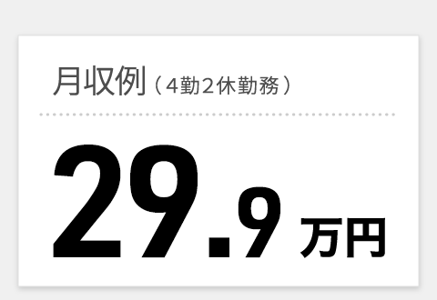 月収例 (4勤2休勤務)29.9万円